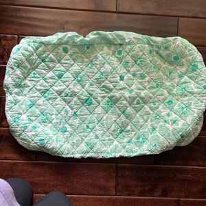 Land of Nod Quilted Changing Cover in Mint Green floral